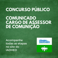 Comunicado reaplicação das Provas Assessor de Comunicação